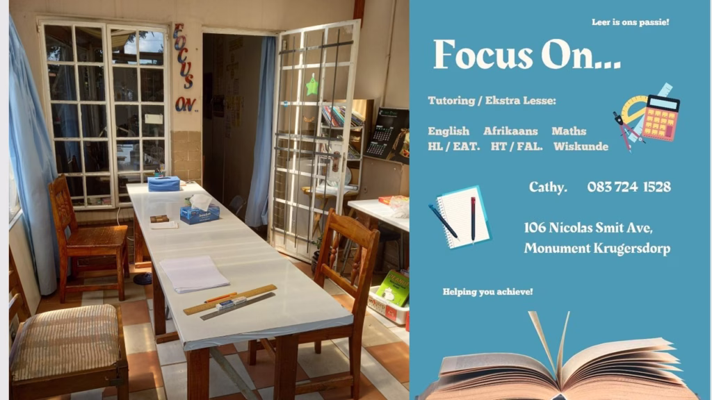After-school learning environment at Focus On Aftercare centre