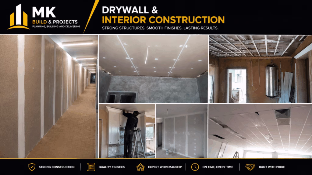 MK Build & Projects drywall ceiling and interior construction work