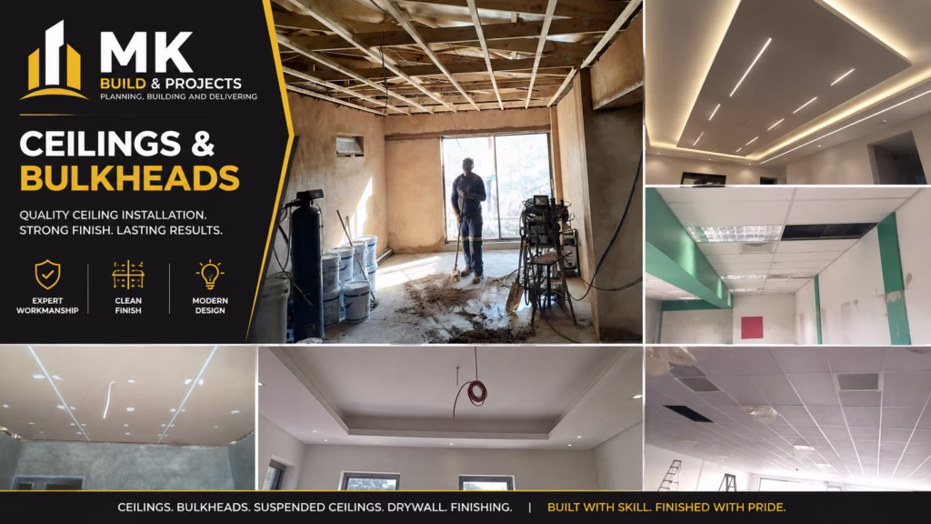 MK Build & Projects ceiling installation and ceiling construction projects